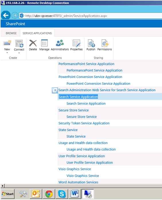 Click Search Service Application